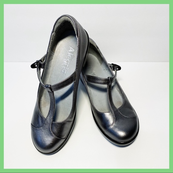 Alegria Shoes - Alegria Pewter Silver Coco Mary Janes Sz 37/7
